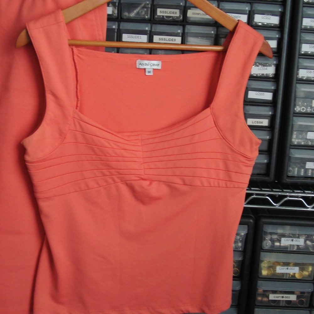 2 Piece Capri Top Set Coral Andre Oliver - Picture 3 of 6